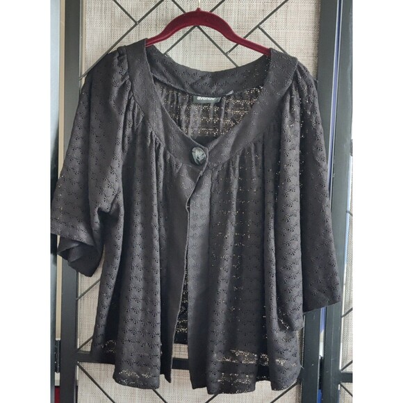 Avenue Jackets & Blazers - Avenue Single Button Knit Cardigan Sweater Black Womens Plus Size 18/20